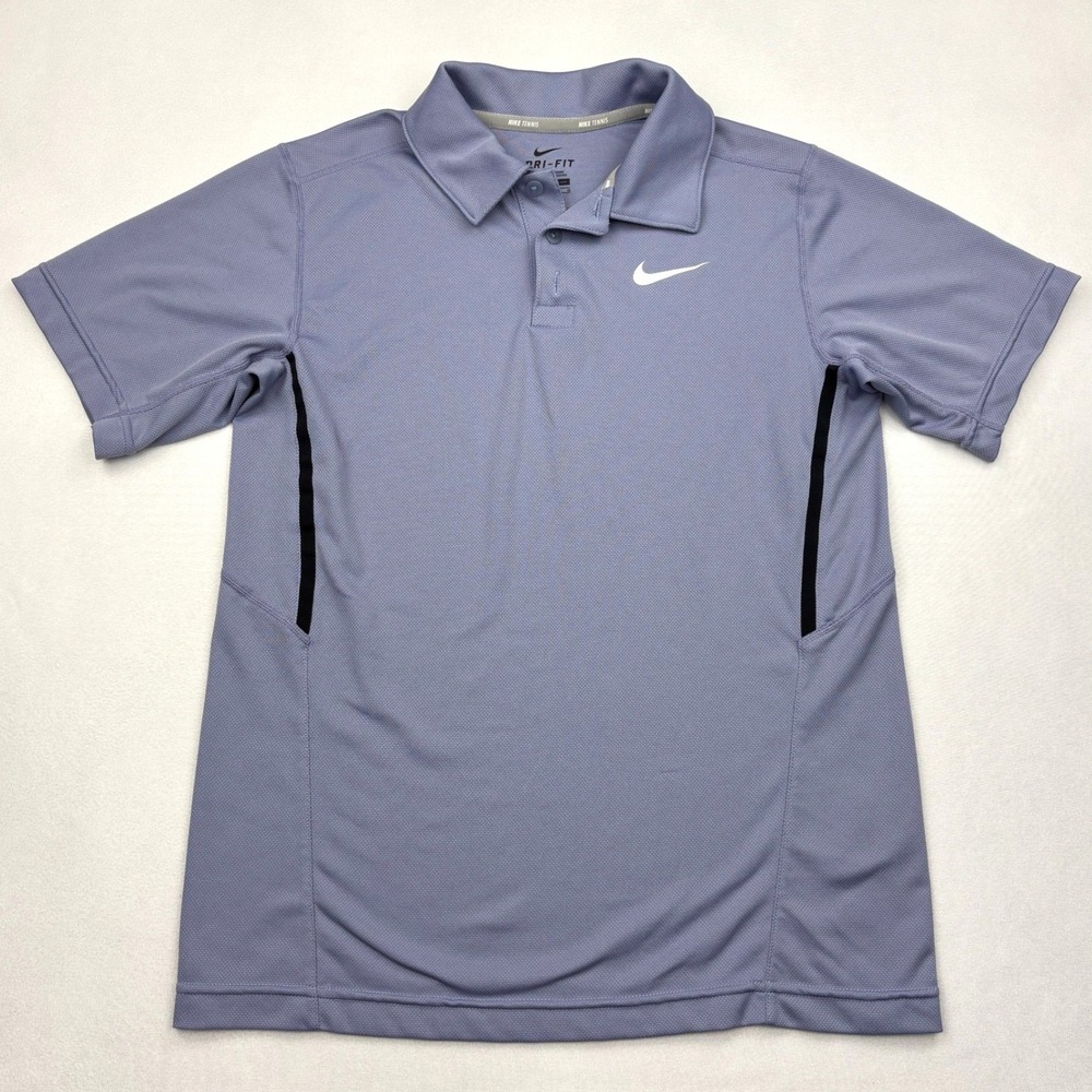 Nike Tennis Boys Large Court Purple Dri-FIT Performance Golf Polo Shirt 522356 L